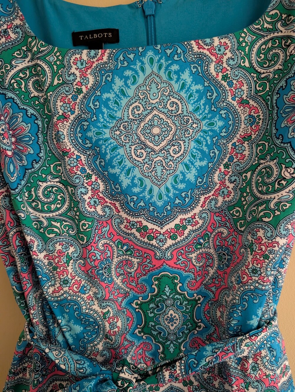Talbot's Sleeveless Printed Fit & Flare Dress - Picture 3 of 10